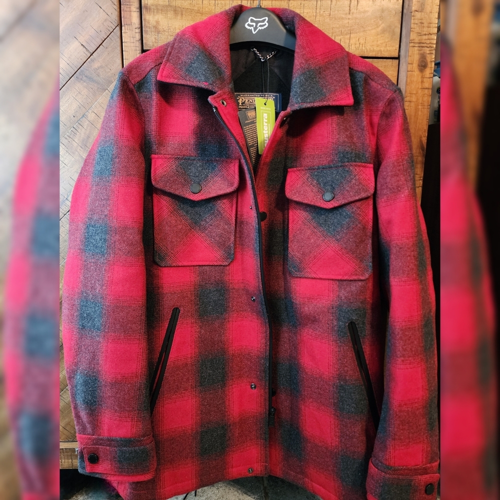 NWT Pendleton Men's Longmont in Red Ombre Plaid Wool Jacket S.